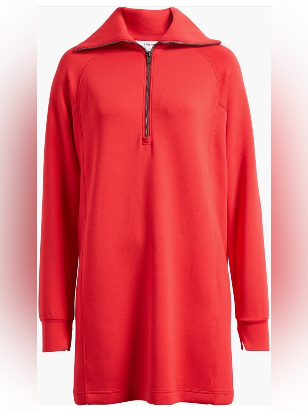 SPANX Air Essentials Half Zip Mini Dress In Red - Picture 6 of 15